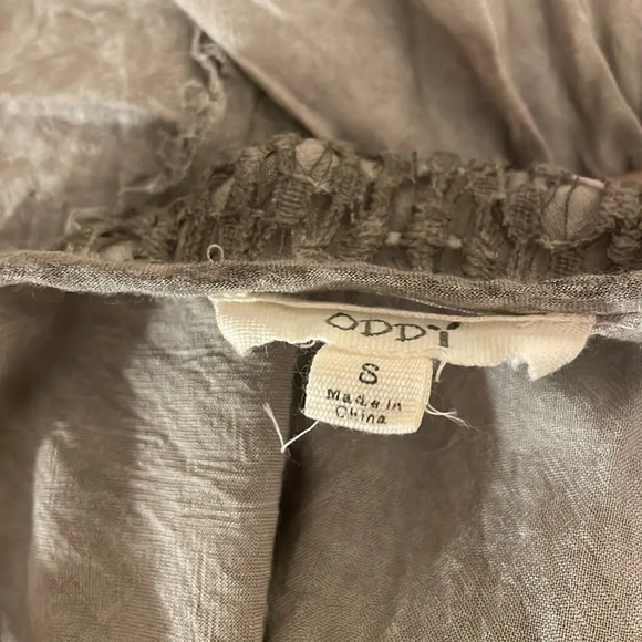 Oddy women’s dress Small 4 6 maxi hippy boho grey distressed lace flowy light - Picture 7 of 9